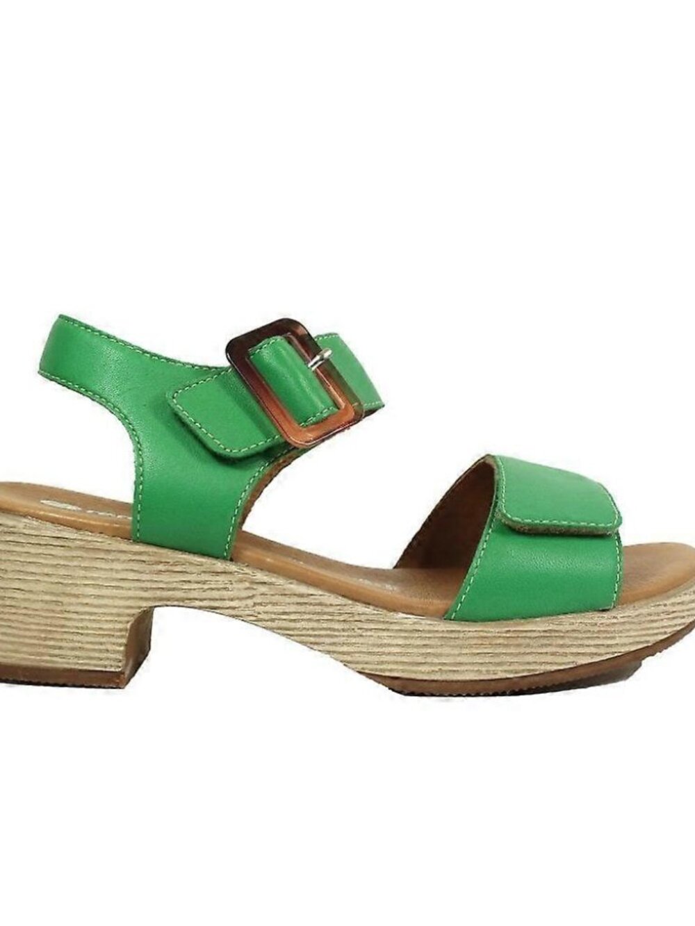Remonte Jerilyn Apple Green Sandals Size 40 Chunky Heel/Hook-&-Loop/Big Buckle